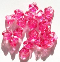 20 11mm Transparent Pink Two Tone Bell Flower Beads